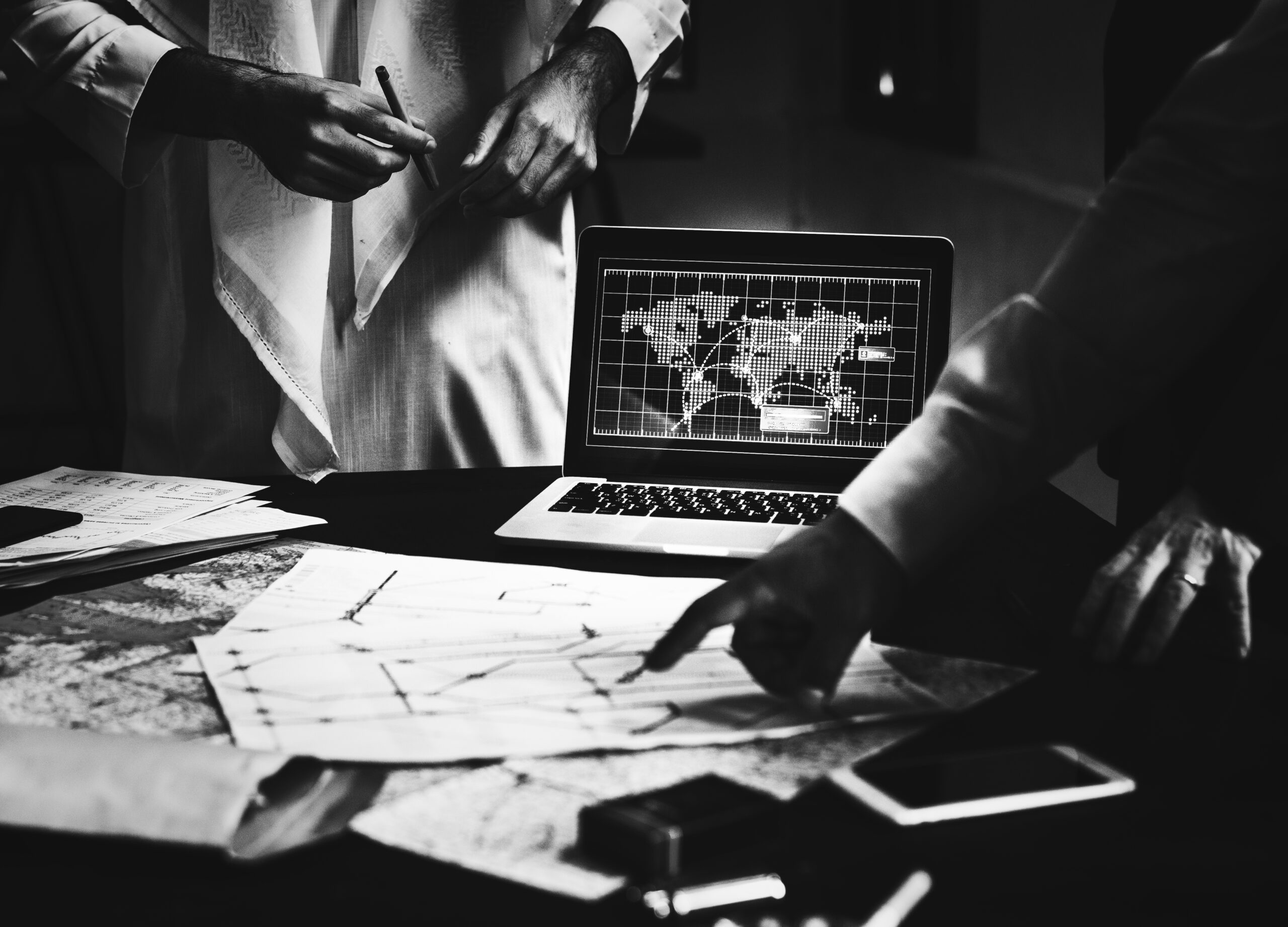 Transportation map planning meeting team